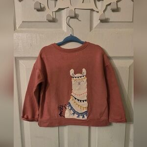 Baby Girl Lefties Salmon Llama Sweatshirt Size 12-18M